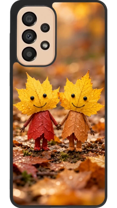 Samsung Galaxy A33 5G Case Hülle - Silikon schwarz Autumn 26 Couple of leaves