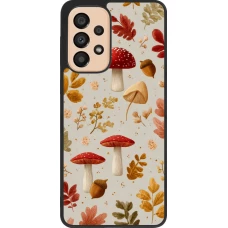 Samsung Galaxy A33 5G Case Hülle - Silikon schwarz Autumn 26 Mushrooms and leaves