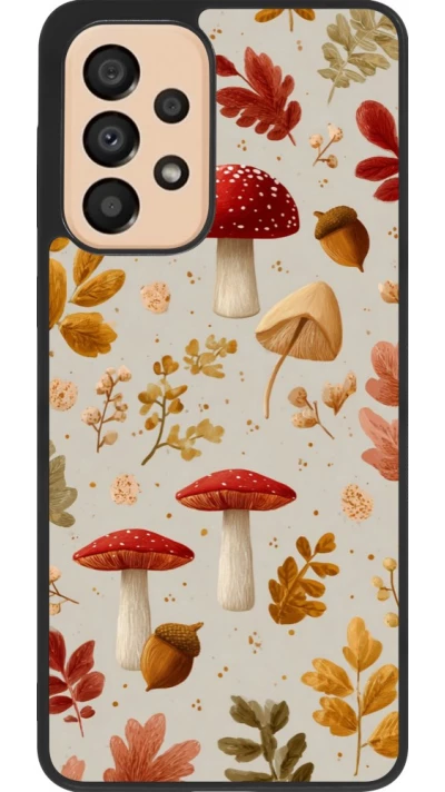 Samsung Galaxy A33 5G Case Hülle - Silikon schwarz Autumn 26 Mushrooms and leaves