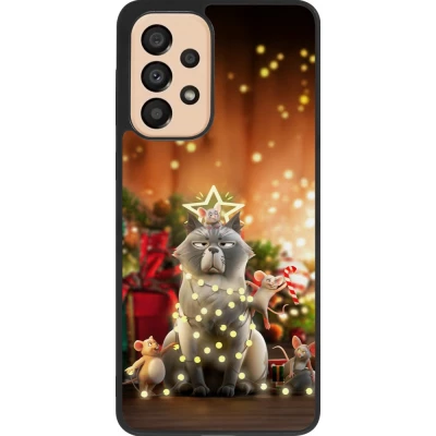 Samsung Galaxy A33 5G Case Hülle - Silikon schwarz Christmas 25 Xmas Cat