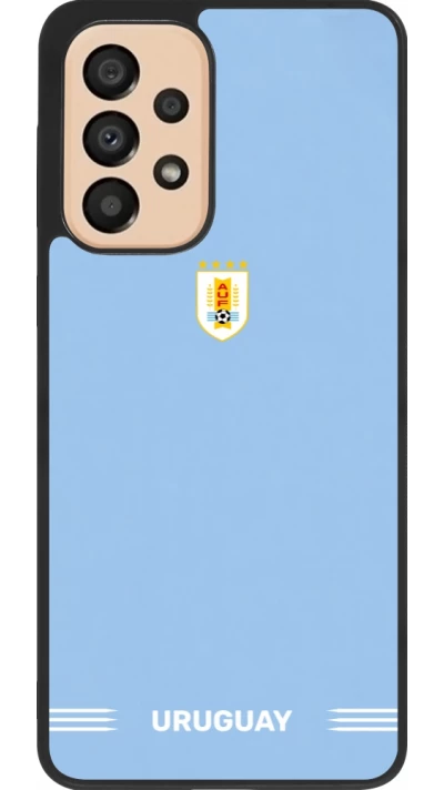 Samsung Galaxy A33 5G Case Hülle - Silikon schwarz Uruguay 2026 personalisierbares Fussballtrikot