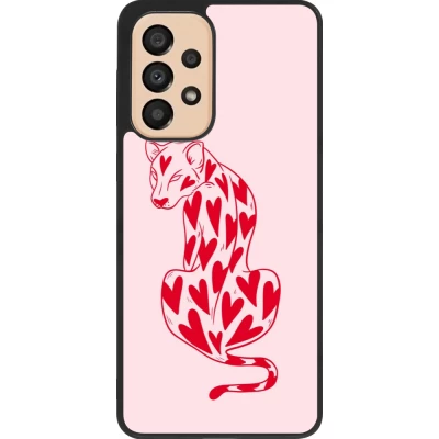 Samsung Galaxy A33 5G Case Hülle - Silikon schwarz Leopard with hearts 2026