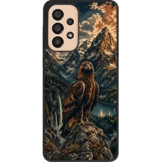 Samsung Galaxy A33 5G Case Hülle - Silikon schwarz Linocut Steinadler