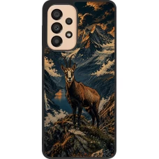 Samsung Galaxy A33 5G Case Hülle - Silikon schwarz Linocut Gämse