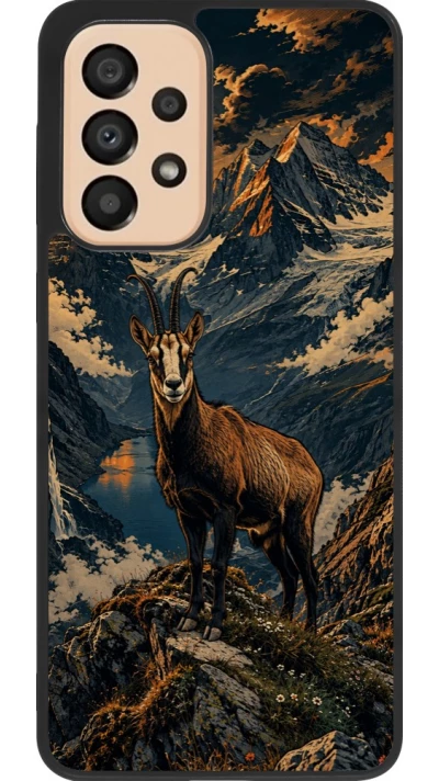 Samsung Galaxy A33 5G Case Hülle - Silikon schwarz Linocut Gämse