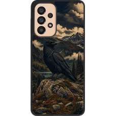 Samsung Galaxy A33 5G Case Hülle - Silikon schwarz Linocut Grosser Rabe
