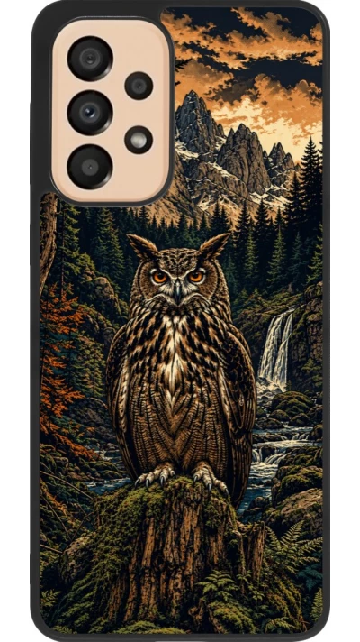 Samsung Galaxy A33 5G Case Hülle - Silikon schwarz Linocut Uhu