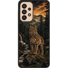 Samsung Galaxy A33 5G Case Hülle - Silikon schwarz Linocut Luchs