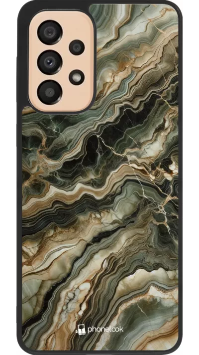 Samsung Galaxy A33 5G Case Hülle - Silikon schwarz Oliv Marmor