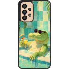 Samsung Galaxy A33 5G Case Hülle - Silikon schwarz Crocodile in the swimming pool Summer 2026