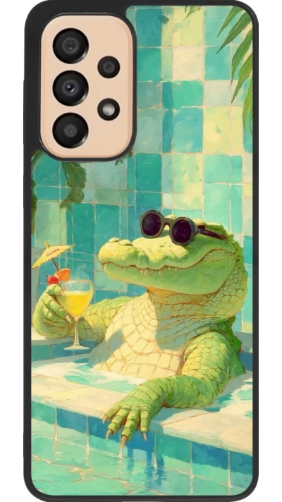 Samsung Galaxy A33 5G Case Hülle - Silikon schwarz Crocodile in the swimming pool Summer 2026