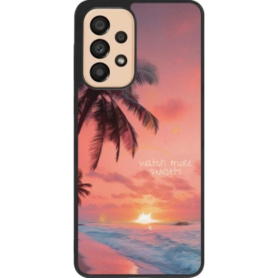 Coque Samsung Galaxy A33 5G - Silicone rigide noir Watch more sunsets Summer 2026