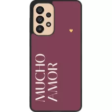 Coque Samsung Galaxy A33 5G - Silicone rigide noir Valentine 2024 mucho amor rosado