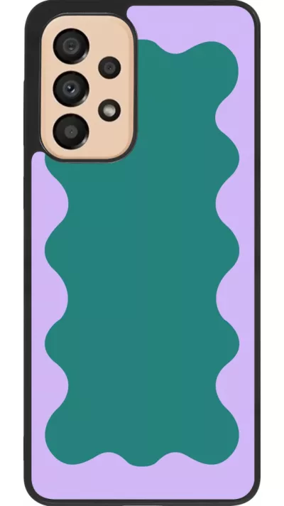 Samsung Galaxy A33 5G Case Hülle - Silikon schwarz Wavy Rectangle Green Purple