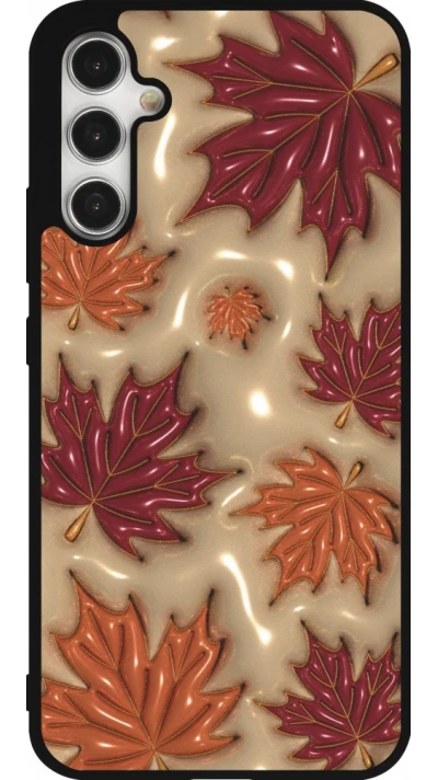 Coque Samsung Galaxy A34 5G - Silicone rigide noir Autumn 26 3D leaves