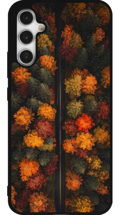 Coque Samsung Galaxy A34 5G - Silicone rigide noir Autumn 26 Road in autumn