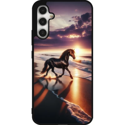 Samsung Galaxy A34 5G Case Hülle - Silikon schwarz Pferd majestätisch Strand