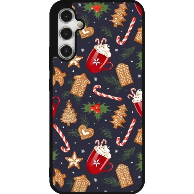 Samsung Galaxy A34 5G Case Hülle - Silikon schwarz Christmas 25 Pattern Gingerbread House