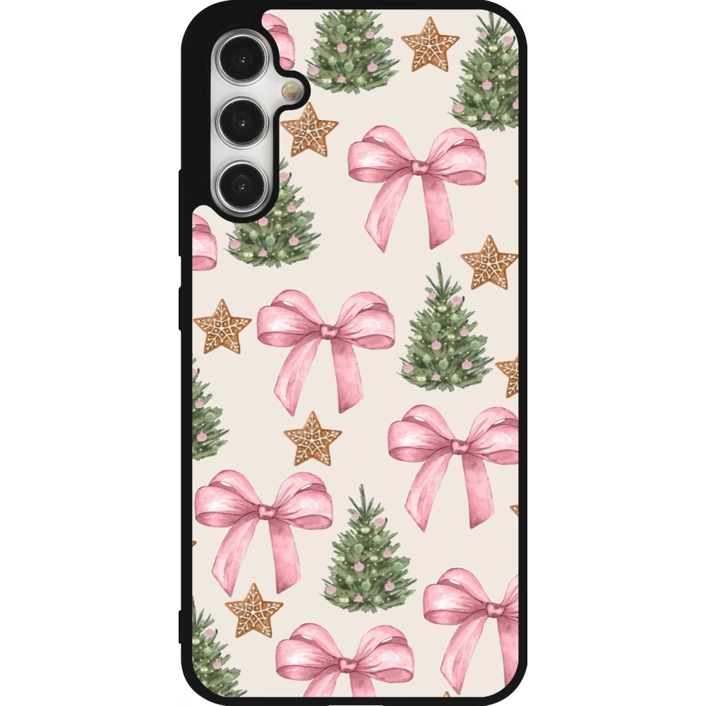 Coque Samsung Galaxy A34 5G - Silicone rigide noir Christmas 25 Vintage Ribbons