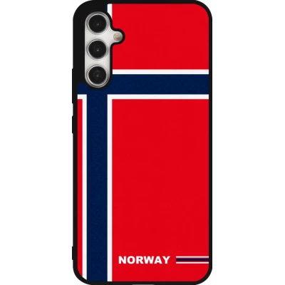 Coque Samsung Galaxy A34 5G - Silicone rigide noir Maillot de football Norvège 2026 personnalisable