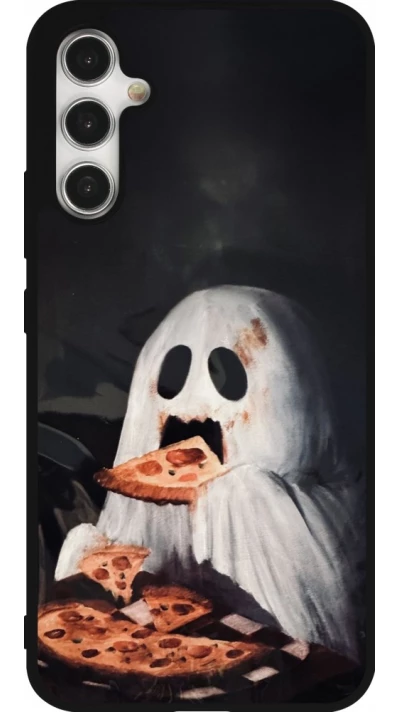 Samsung Galaxy A34 5G Case Hülle - Silikon schwarz Halloween 2026 Ghost eating pizza