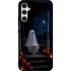 Samsung Galaxy A34 5G Case Hülle - Silikon schwarz Halloween 2026 Ghost on a swing