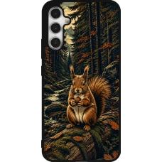 Coque Samsung Galaxy A34 5G - Silicone rigide noir Linocut Ecureuil