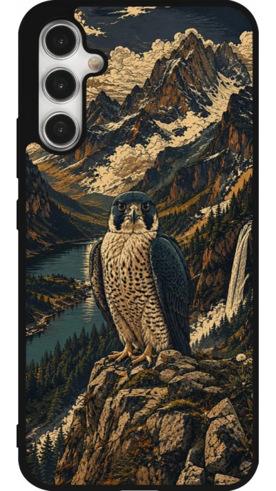 Coque Samsung Galaxy A34 5G - Silicone rigide noir Linocut Faucun pèlerin