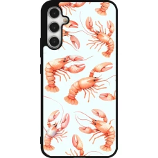 Samsung Galaxy A34 5G Case Hülle - Silikon schwarz Muster von pastellfarbenen Hummern