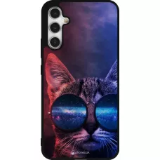 Samsung Galaxy A34 5G Case Hülle - Silikon schwarz Red Blue Cat Glasses