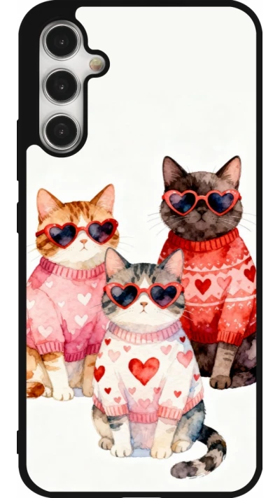 Samsung Galaxy A34 5G Case Hülle - Silikon schwarz Saint Valentines Day 26 Cat Love