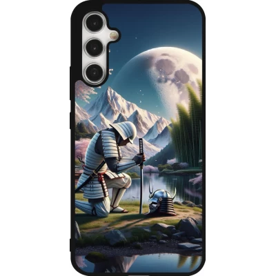 Samsung Galaxy A34 5G Case Hülle - Silikon schwarz Samurai Katana Mond
