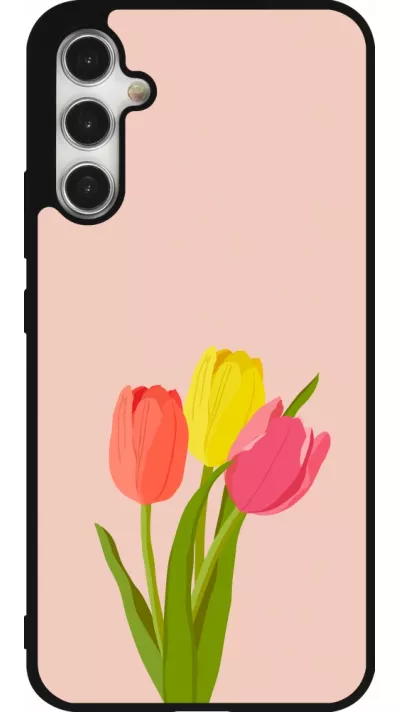 Samsung Galaxy A34 5G Case Hülle - Silikon schwarz Spring 23 tulip trio