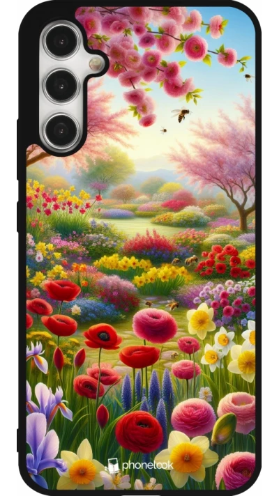 Coque Samsung Galaxy A34 5G - Silicone rigide noir Spring 25 Bouquet printemps