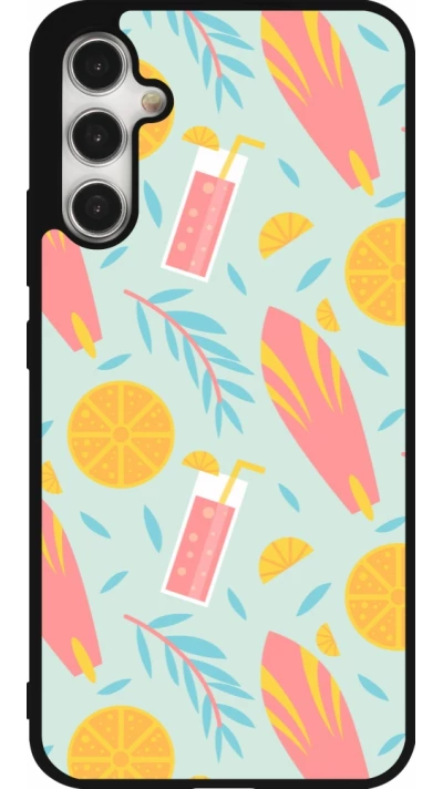 Samsung Galaxy A34 5G Case Hülle - Silikon schwarz Summer 2025 Pattern citron