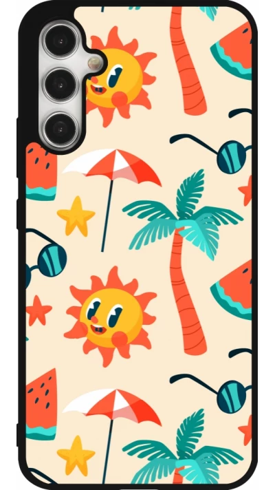 Samsung Galaxy A34 5G Case Hülle - Silikon schwarz Summer 2025 Pattern soleil