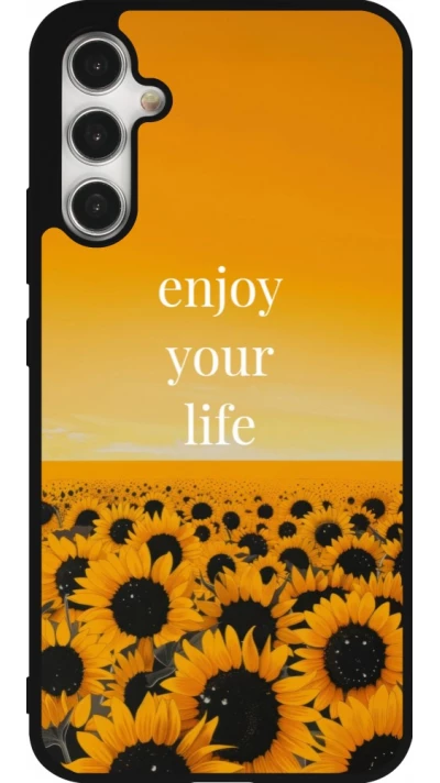 Samsung Galaxy A34 5G Case Hülle - Silikon schwarz Summer 2026 Enjoy your life