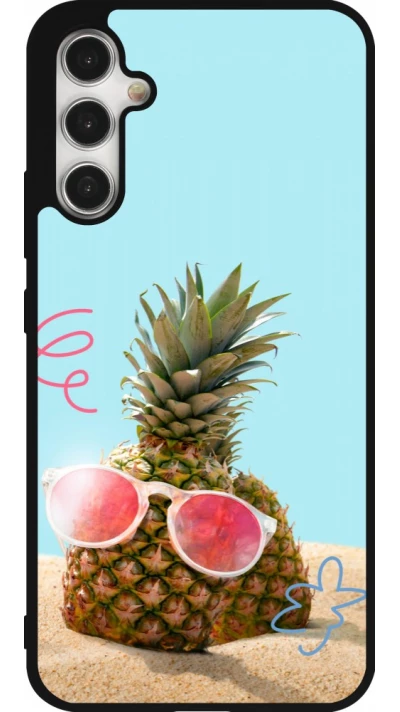 Coque Samsung Galaxy A34 5G - Silicone rigide noir Pineapple with glasses Summer 2026