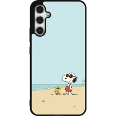 Coque Samsung Galaxy A34 5G - Silicone rigide noir Snoopy on the beach Summer 2026