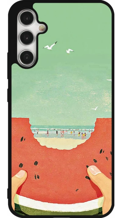 Coque Samsung Galaxy A34 5G - Silicone rigide noir Views through a watermelon Summer 2026