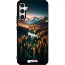 Samsung Galaxy A34 5G Case Hülle - Silikon schwarz Sonnenuntergang Waldsee