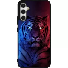 Coque Samsung Galaxy A34 5G - Silicone rigide noir Tiger Blue Red