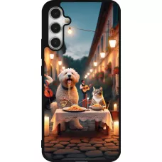Coque Samsung Galaxy A34 5G - Silicone rigide noir Valentine 2024 Dog & Cat Candlelight