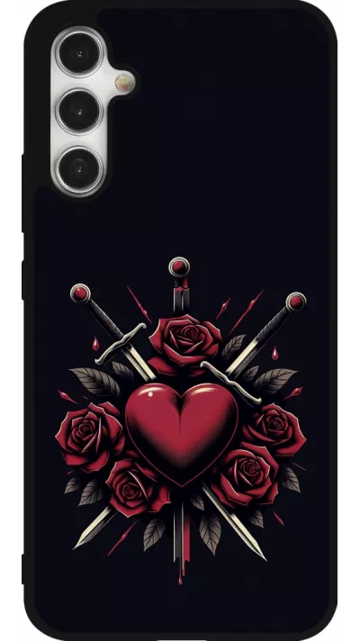 Samsung Galaxy A34 5G Case Hülle - Silikon schwarz Valentine 2024 gothic love