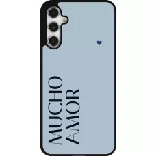 Coque Samsung Galaxy A34 5G - Silicone rigide noir Valentine 2024 mucho amor azul