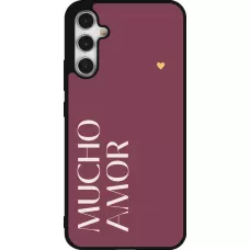 Coque Samsung Galaxy A34 5G - Silicone rigide noir Valentine 2024 mucho amor rosado