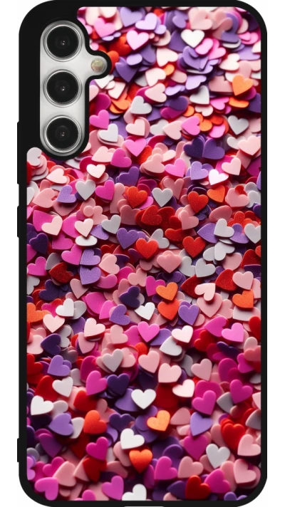 Samsung Galaxy A34 5G Case Hülle - Silikon schwarz Valentin 2025 Konfetti