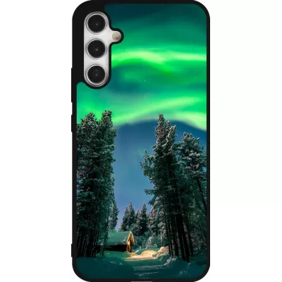Samsung Galaxy A34 5G Case Hülle - Silikon schwarz Winter 22 Northern Lights
