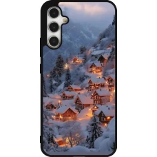 Samsung Galaxy A34 5G Case Hülle - Silikon schwarz Winter 25 Winter snowy village