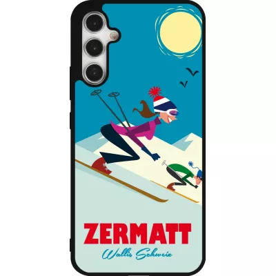 Samsung Galaxy A34 5G Case Hülle - Silikon schwarz Zermatt Ski Downhill